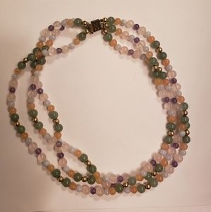 3 strand glass bead necklace